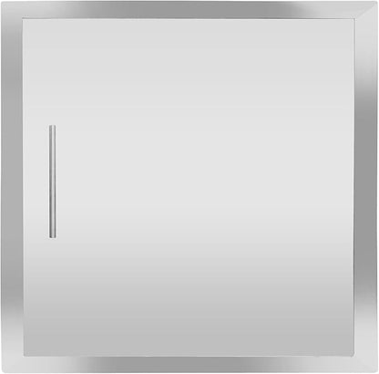 Outdoor Kitchen/BBQ Access 26.3" W X 26.3" H Double Doors,Thickened 304 Stainless Steel Flush Mount Outdoor Kitchen Accessories Door for Indoor/Outdoor Kitchen Outdoor Cabinet BBQ Island