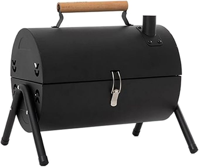 JATIBOSH Portable Charcoal Grill, Tabletop Outdoor Barbecue Smoker, Small BBQ Grill for Outdoor Cooking Backyard Camping Picnics Beach Black Suitable for 2-4 People