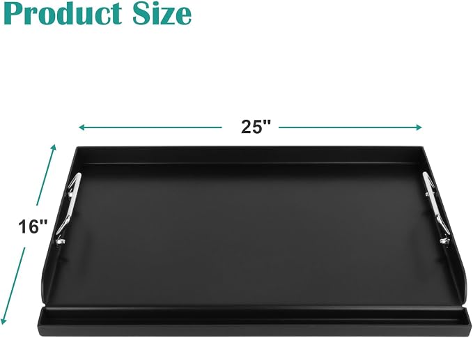 Universal Nonstick Coating Griddle for Gas Stove/Grill/Electric/Charcoal | 25"x16" Flat Top Griddle for Grills, Outdoor Cooking and Camping Grilling