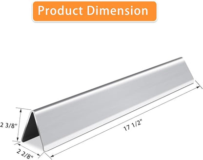 7620 7621 17.5" Flavorizer Bar for Weber Genesis 300 Series Grill Parts | Grill Parts for Weber Genesis E/EP-310, 320, 330, Genesis S/E-310, 320, 330 with Front Control Knobs, Stainless Steel, 5-Pack