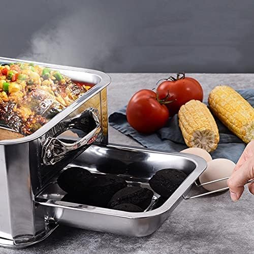 Portable Charcoal Grill for Camping BBQ Grills Outdoor Barbecue Grill, Multifunctional Smoker Charcoal Stove with BBQ Net & Carbon Tray, Stainless Steel Charcoal Grills BBQ,A-1