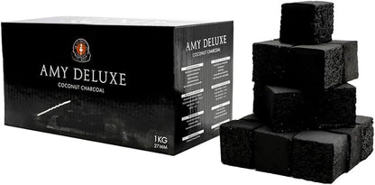 Amy Deluxe Natural Coconut Charcoal for Hookah Shisha (27mm 1kg)