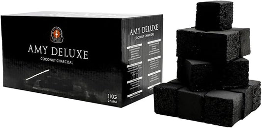 Amy Deluxe Natural Coconut Charcoal for Hookah Shisha (27mm 1kg)