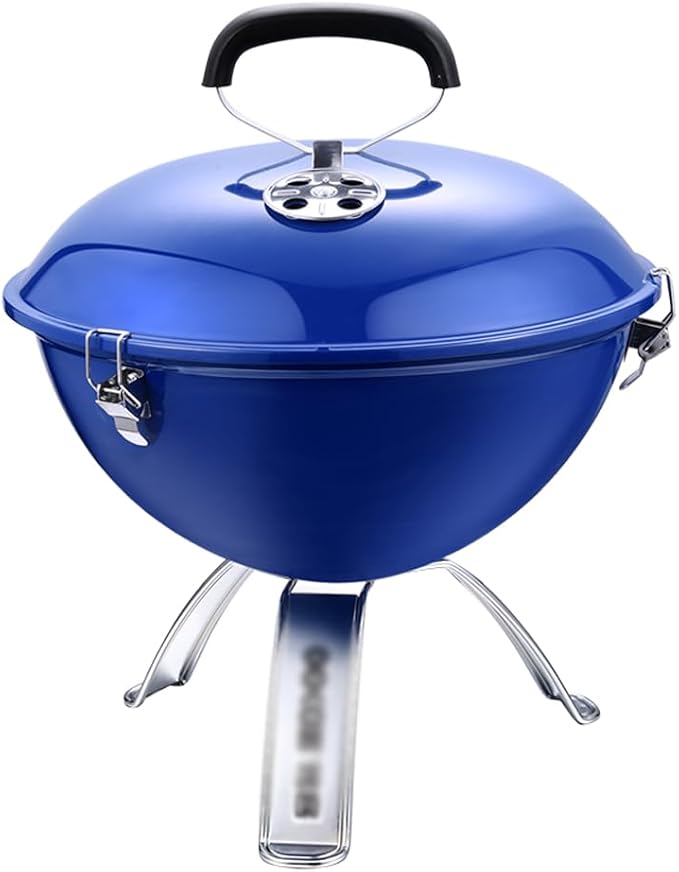 Barbecue Charcoal Grill Portable Charcoal Grill, stainless steel round oven Dual, Venting System for Outdoor Courtyard Picnic Camping Tailgating BBQ Kettle Small Folding Tabletop Grill
