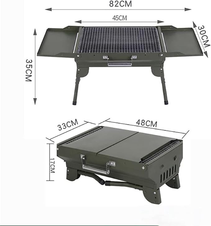 Portable Charcoal Grill for Camping BBQ Grills Outdoor Barbecue Grill Large BBQ Grill with Thermometer and Shelf, Camping Grill for Picnic Barbecue Oven, Charcoal Grills BBQ Rack,A-1