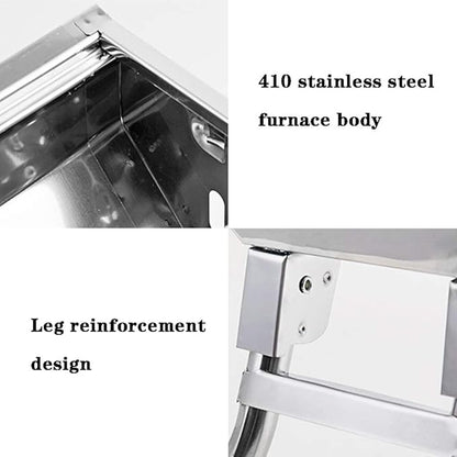BBQ Grill,Outdoor Portable Foldable Charcoal Grill, Small Stainless Steel Barbecue Grill For Household Gathering, No Assembly Required, Suitable For 3-6 People ( Color : Silver , Size : 40*27*26.5cm )