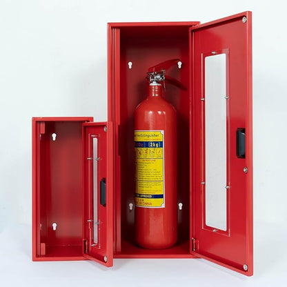 Fire Extinguisher Box up to 8 LBS Medium Size 19 inch Height | Fire Extinguisher Storage | Wall Mounted Cabinet for Extinguishers | Emergency Extinguisher Outdoor Cabinet | Fire Rescue Case | Aluminum