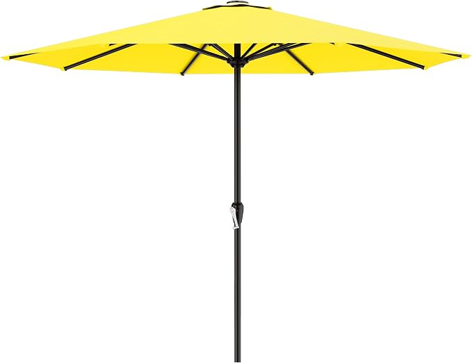 AreShark 12 FT Patio Umbrella for Outdoor, Outdoor Table Umbrella with Crank, Outdoor Patio Umbrellas with 8 Sturdy Ribs, Patio Umbrellas for Market, Garden, Pool (Yellow)