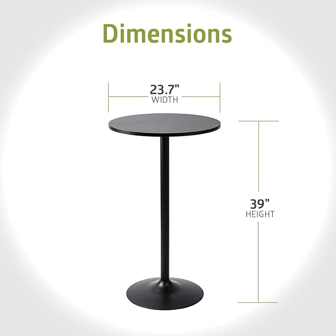 Pearington Pub Table, Jet Black, 4pk