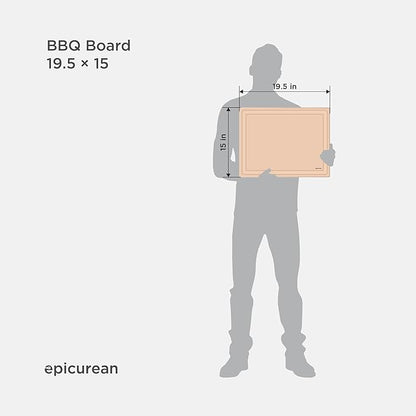 Epicurean BBQ Board 19.5" x 15" Cutting Board with Deep Juice Groove - Dishwasher Safe and Made in the USA, Natural