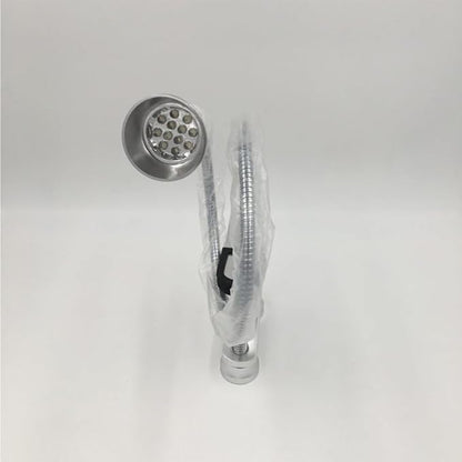 Mikinona Flexible Outdoor BBQ Light with Heat Resistant Aluminium Alloy, Lightweight LED Barbecue Light for Grilling and Camping, Silver Stylish Practical Outdoor Grilling Lamp