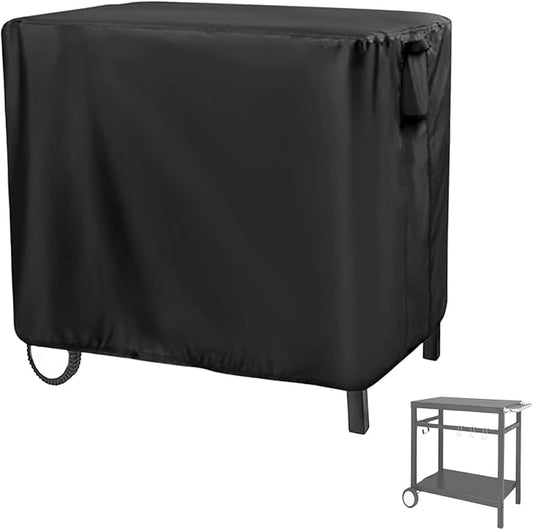Prep Table Cover for Royal-Gourmet Double-Shelf Movable Dining Cart Table, 40inch Outdoor BBQ Cart Cover Bar Tool Cart Covers Cooler Covers - 41"L×24"W×32"H, Black