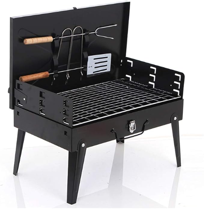 Portable Charcoal Grill for Camping BBQ, Outdoor Barbecue Grill with Foldable Legs, Small Charcoal Grills for Party Travel Beach Park, Easy Clean Carry Camping Grill,A-1