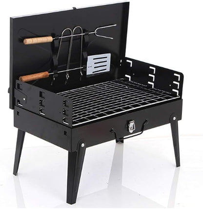 Portable Charcoal Grill for Camping BBQ, Outdoor Barbecue Grill with Foldable Legs, Small Charcoal Grills for Party Travel Beach Park, Easy Clean Carry Camping Grill,A-1