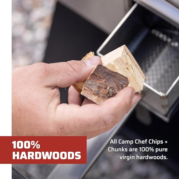 Camp Chef Premium Hardwood Chips - Wood Chips for Smoking & Outdoor Grilling - Compatible with Pellet Grills, Smokers & Barbecues - Made in The USA - Cherry, 192 cu in (Pack of 2)