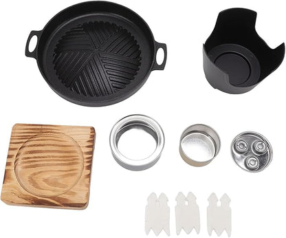 HN Mini Smokeless Japanese Hibachi Grill - Portable, Tabletop, Camping & Picnic Cooking Grill (HN-BBQ18D)