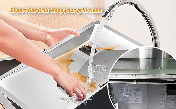 Adjustable Grease Tray with Drip Tray Suitable for Nexgrill,Expert Grill | Universal Drip Tray For 3/4/5/6 Burner Gas Grill,Suitable for Nexgrill,Dyna Glo,Kenmore,BHG, Backyard,Length 23.6“ to 31.6”