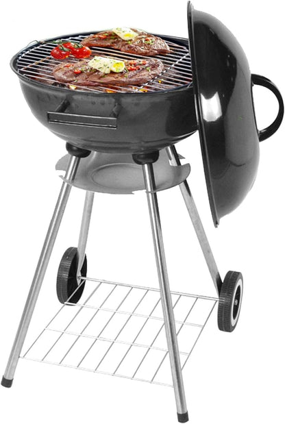 Portable Charcoal Grill, 18.5 Inch Barbecue Grill and Smoker Heat Control Round BBQ Kettle with 4 Detachable Stainless Steel Legs for Garden & Outdoor Cooking
