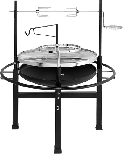 Black Barbecue Grill, Portable Outdoor Charcoal Grill, Grill Rotisseries, Rotatable BBQ Rotisserie,Charcoal Grill Rotisserie Roaster System,Outdoor Cooking Barbecue Camping BBQ Grill 85 X 85 X 108CM