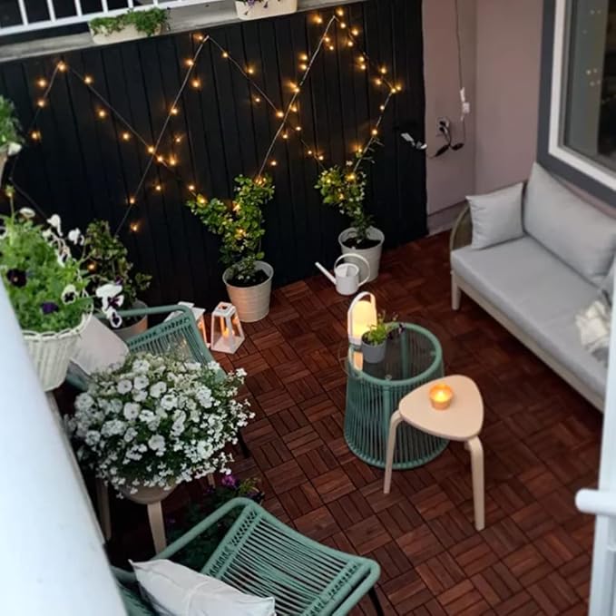 Solar String Lights, Waterproof and Shatterproof LED Outdoor Solar Light with 25 G40 Bulbs, 27 Ft Long Umbrella Sting Lights Patio Lights