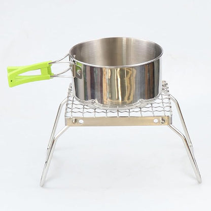Topyond Camping Grill, Korean BBQ Grill,Portable Camp Grill Grate with Foldable Legs - 304 Stainless Steel, Ultralight Campfire Stand for Hiking, Picnic, and Outdoor Cooking