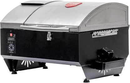 USSC Grills USG295SS Stainless Steel Portable Tabletop Wood Pellet Grill,silver,black