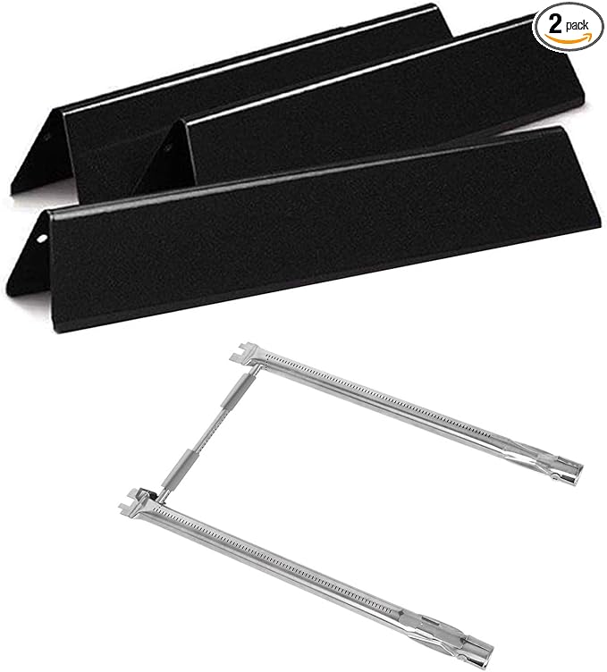 Hongso 69785 Burner Tubes Kit, 15.3" Flavorizer Bars 7635 67045, Replacement Parts for Weber Spirit 2 Burner 200 Series I & II E210 S210 E215 E220 S220, Weber II GS4 Gas Grills (with Up Front Controls