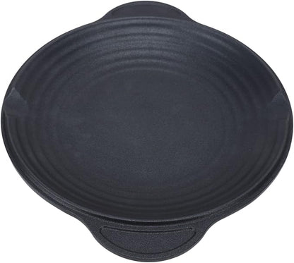 Korean BBQ Grill Pan, Round Non Stick Grilling Pan for Indoor Outdoor Barbeque, 11.4in