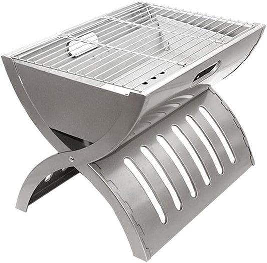 Portable Charcoal Grill for Camping BBQ, Outdoor Barbecue Grill with Stainless Steel Folding Rack, Camping Stove for Patio Picnic, Charcoal Grill BBQ Cooker for 3-5 Persons