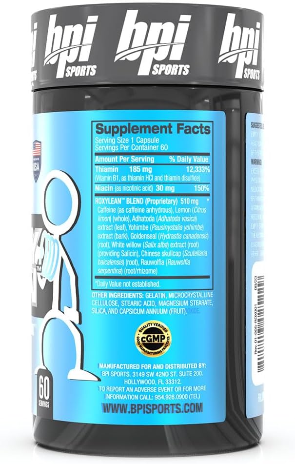 BPI Sports - Roxylean Extreme Fat Burner & Weight Loss Supplement, 60 Count (Packaging May Vary)