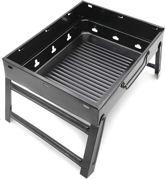SMT- BBQ Folding Barbecue Grill Portable Tabletop Charcoal Stove Shish Kabob Camping Cooking Picnic Outdoor (14inch) [P/N: ET-COOK006-BK]