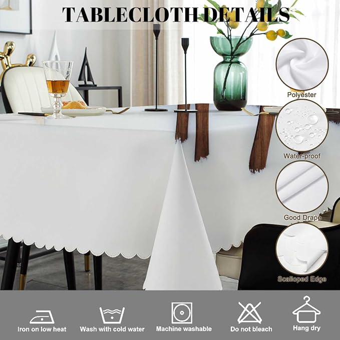 Swono Moose Tablecloths Snow Wooden Deer Moose Christmas Reindeer Kitchen Dinning Tabletop Decoration, Polyester Table Cover for Indoor Outdoor 50x72 Inch Tablecloth