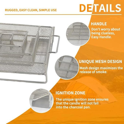 8 Inch Cold Smoke Generator for Smoker or BBQ Grill, Stainless Steel Pellet Smoker Tray for Wood Dust Hot and Cold Smoking, Ideal for Smoking Salmon, Cheese, Pork, Burn Time up to 6-7 Hours