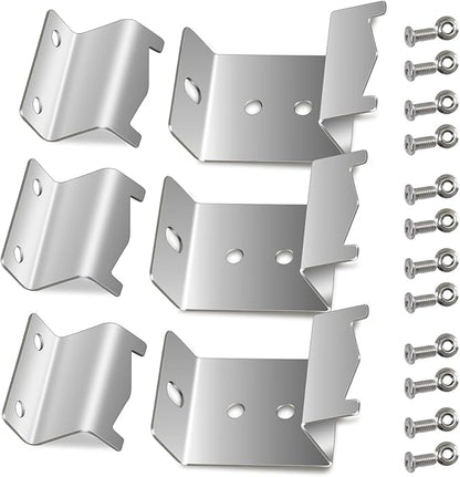 Stainless Steel Heat Plate Brackets, Burner Hanger Brackets Replacement for Chargriller 5050, 3001, 3008, 3030, 4000, 4208, 5072, 5252, 5650, 5050 Duo, Included Mounting Screws, Set of 6