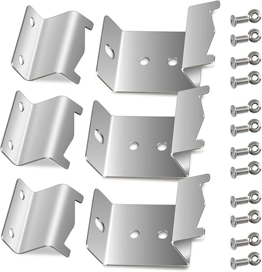 Stainless Steel Heat Plate Brackets, Burner Hanger Brackets Replacement for Chargriller 5050, 3001, 3008, 3030, 4000, 4208, 5072, 5252, 5650, 5050 Duo, Included Mounting Screws, Set of 6