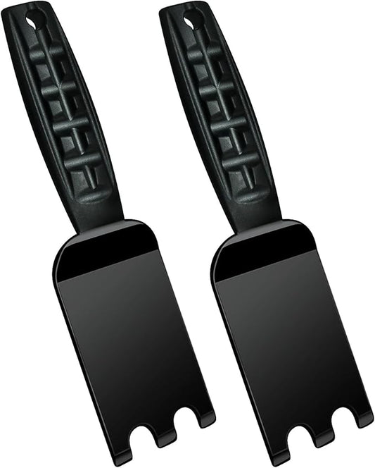 XYK 2 Pack Grill Spatula Scraper for George Foreman Indoor Grills and Other Indoor Grills with Grooves, Heat Resistant Cleaner Tool, Comfortable Grip