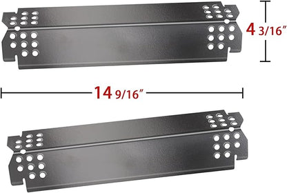 Hongso 14 9/16" Porcelain Steel Heat Plates Replacement Parts for Nexgrill, 720-0864, 720-0864M, 720-0830H Gas Grill and Other Grill Models,Heat Shield Tent, Burner Cover, Flame Tamer, PPC005 (2-Pack)