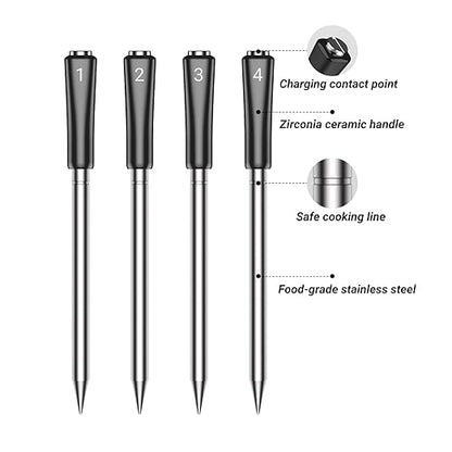 INKBIRD 14-BW Replacement Probe 4-Pack Kit，Only Compatible with 14-BW Wireless Meat Thermometer, IP67 Waterproof Probe for BBQ, Grill, Smoker, Oven, Rotisserie（Only Probes）