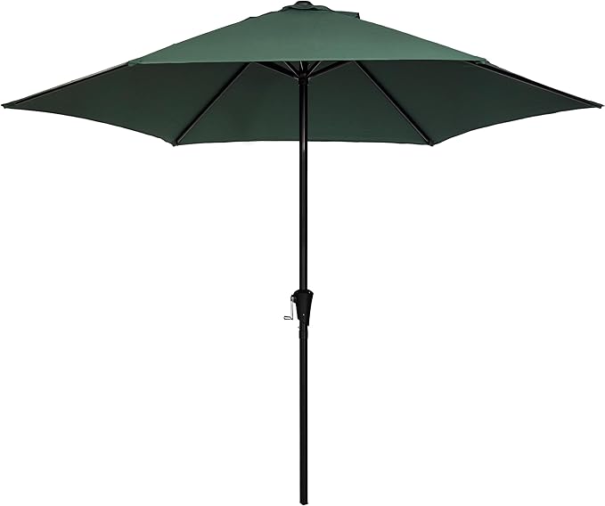 Sunnyglade 9FT Outdoor Patio Umbrella, Market & Table Umbrella with 6 Sturdy Ribs and Crank System, Fade-resistant & Waterproof for Garden Backyard Poolside Deck