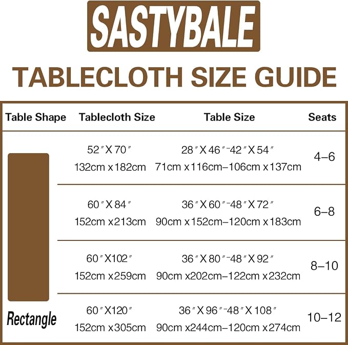 SASTYBALE Vinyl Tablecloth with Flannel Backing Rectangle 60 x 84 Inch | Floral Leaves Waterproof & Oil Proof Heavy Plastic Tables Cloths, PVC Table Cover for Dining, Party, Picnic, Outdoor