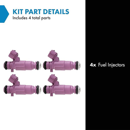 TRQ Fuel Injector Set | For 2001-2004 Hyundai Santa Fe 1999-2005 Sonata 2001-2006 Kia Optima