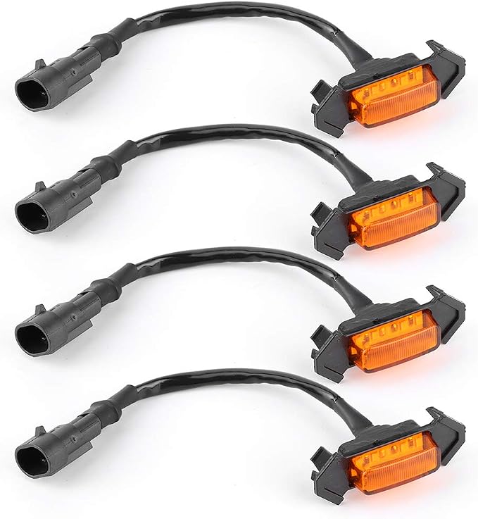 LED Grille Light for 2016-2020, 4pcs Front Grille Lights Black Lens White Light, ABS, with High Brightness (Yellow Shell Yellow)