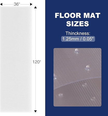 SALLOUS Plastic Runner Mat for Hallway, 3' x 10' Runner Rug for Carpet, Waterproof Vinyl Floor Mat for Carpeted Floors, Slip Resistant with Grips, Carpet Protector for Home, Clear
