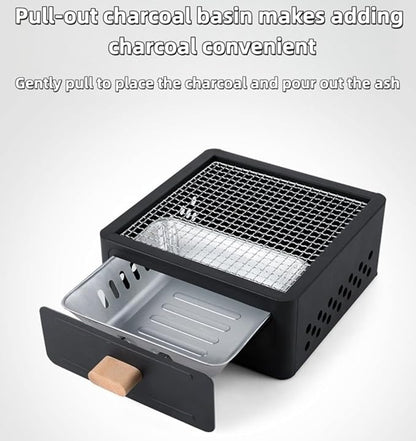 Barbecue Stove Barbecue Grill Tools BBQ Grill Charcoal Grill Square Tabletop Portable Lightweight or Camping Backyard Picnic Beach Trips (Pearl white,A1)
