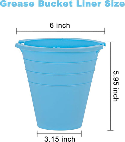 2pcs reuasble Silicone Grease Bucket Liners Compatible for Traeger/Pit Boss ect/Oklahoma Joe' /Green Mountain Grill Drip Tray Bucket Liner for pro Pellet Wood Smoker Grill Accessories（Blue）