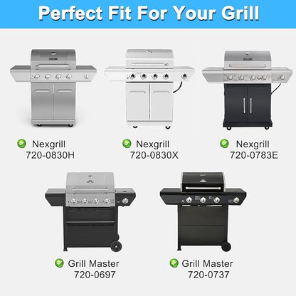 Replacement Parts for Nexgrill 720-0830H 720-0830X 720-0783E & Grillmaster 720-0697 720-0737, Grill Heat Plates & Drip Pan Grease Tray for Home Depot Nexgrill 4 Burner 720-0830H