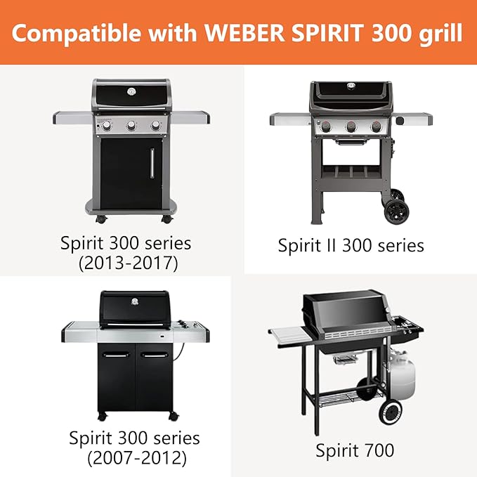 Hongso 17.5" Crill Grates for Weber Spirit e310, Weber Spirit 300 and Spirit II 300, Spirit E & S 310 315 320 330, Spirit 700, Genesis Gold & Silver B/C 1000-5000 Gas Grill, Cast Iron, Parts 7638 7639
