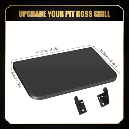 QuliMetal Foldable Front Shelf for Pit Boss Lexington 500, 19.45" Grill Front Table, BBQ Prep Shelf Accessory, Quality Steel Front Shelf