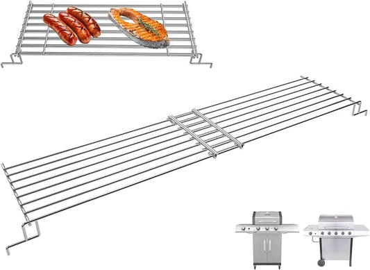 Adjustable Grill Warming Rack for Charbroil Performance 3/4 Burner Grill Replacement Parts 463448021 463365021 463352521 463732623 463354021, Swing Away Grid for Charbroil Grill Accessories
