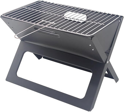Charcoal Grills, Portable Metal Barbecue Grill, Small BBQ Grill for Adult, Folding Tabletop Grill for Outdoor Cooking Camping Beach Traveling Picnic Backyard, Black